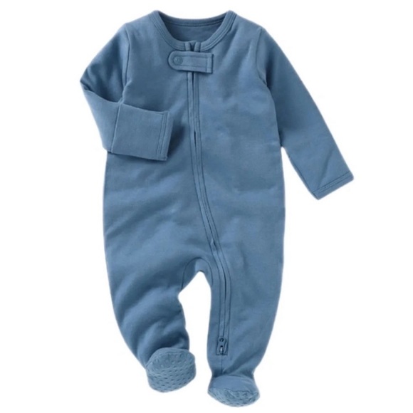 TEAL | Blush Lotus organic baby toddler footie - Picture 1 of 2